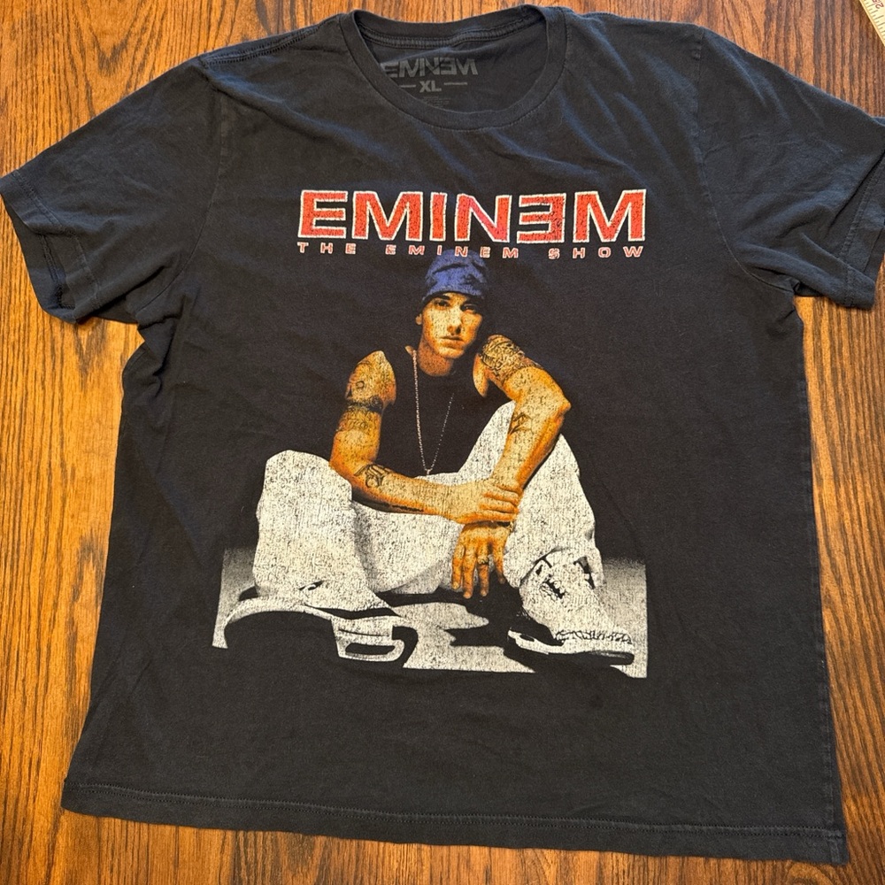 mine Black Eminem Graphic Tee with Red Logo